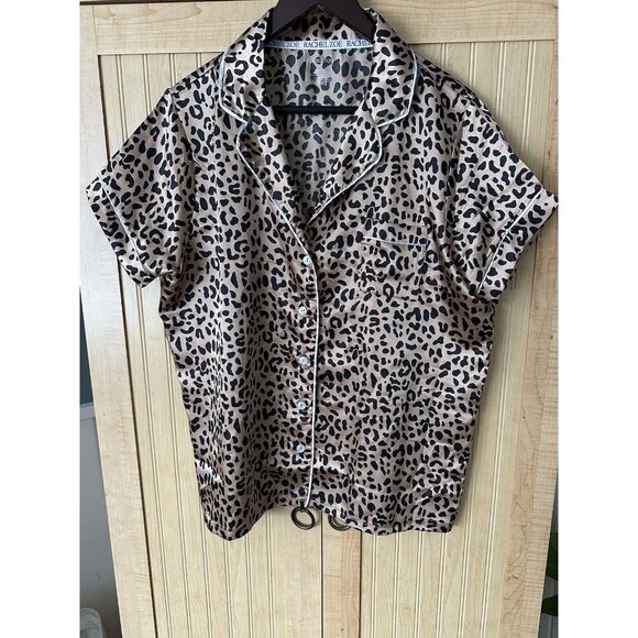Womens Rachel Zoe Pajama Set XL Leopard Print matching Pj Set - Picture 5 of 8